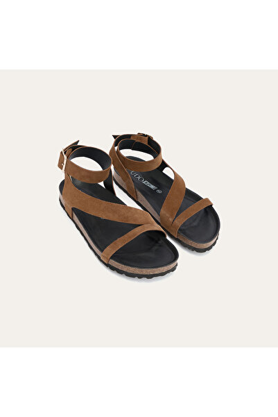 Mudo Bantli Haki̇ki̇ De Leather Andalet