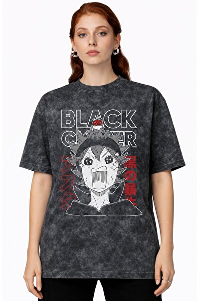 SEVBANO Black Clover Anime Printed Unisex Oversized Vintage Washed T-Shirt