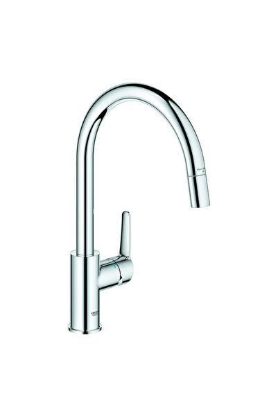 OEM Μπαταρία κουζίνας Clova OHM με ντους, Μονό μοχλού, χρωμιωμένη