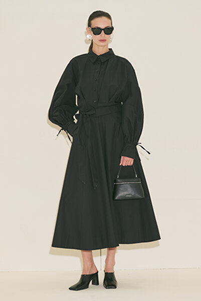 Manuka Cămașă cu legături LABECA NEAGRĂ