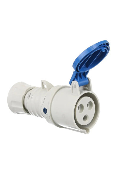 OEM Βιομηχανικό βύσμα τύπου CEE, πλαστικό, 2P+E, 32 A, IP44, πίσω πρίζα, μπλε
