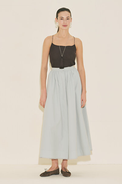 Manuka Спідниця з попліну на ґудзиках спереду, синього кольору