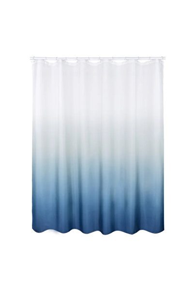 sensea Perdea dus Tie&Dye, din poliester, 180 x 200 centimetri, alb/albastru