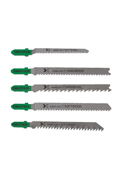 Dexter Ножове за прободен трион, Dexter, за дърво, макс. рязане 50 мм (компле...
