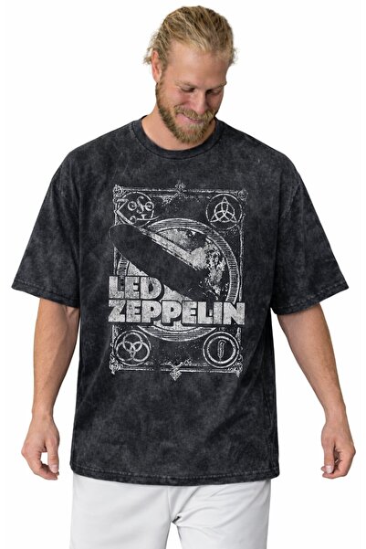 SEVBANO Tricou Led Zeppelin Rock Metal Music Band, imprimat, unisex, oversize...