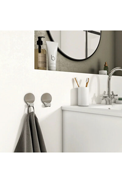 sensea Cuier baie Essential, 1 agatatoare, din otel, fixare prin lipire, argi...