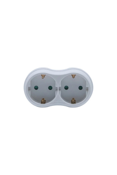 OEM Double adapter socket 16A, white