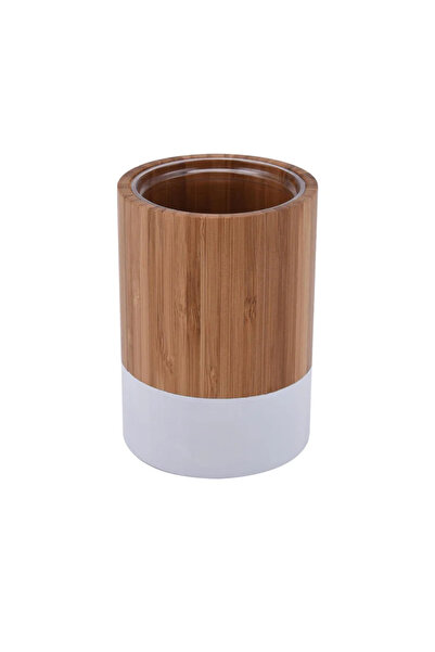 OEM James dental hygiene bath glass, made of Bamboo, white/natural