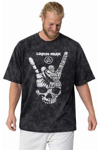 SEVBANO Μπλουζάκι Linkin Park Rock Metal Music Group με στάμπα Unisex Oversiz...