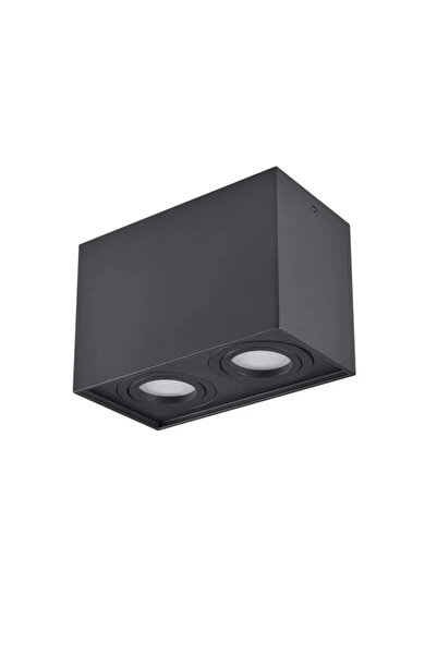 OEM Hadar surface-mounted spotlight, 2 x GU10, 10 W, square black