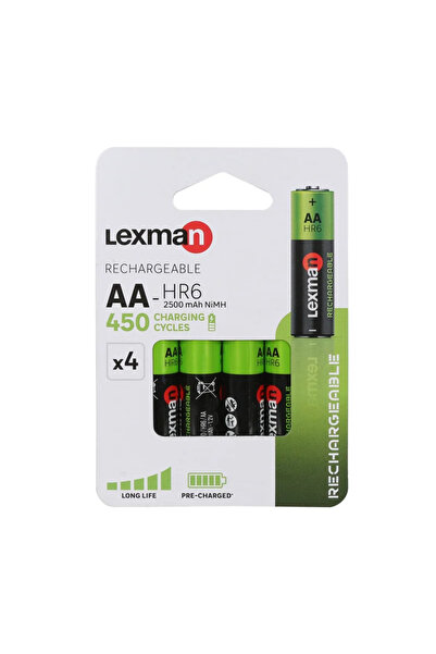 Lexman Μπαταρίες AA, 2500 mAh (σετ των 4)