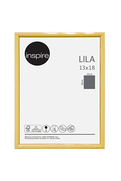 Inspire Κορνίζα Lila, 13 x 18 εκ., πλαστική, χρυσή