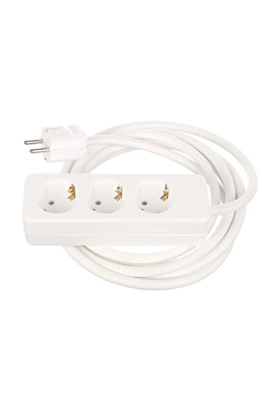 OEM Strohm extension cord, IP20, 3 sockets, 3 x 2.5 mmp, 3680 W, 3 meters, white