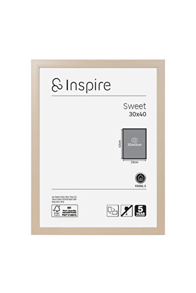 Inspire Κορνίζα φωτογραφιών Sweet Fossil 30 x 40 εκ., μπεζ ξύλο