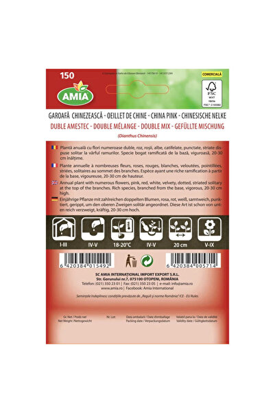 OEM Seminte flori de primavara, garoafe chinezesti mari, amestec culori, Amia...