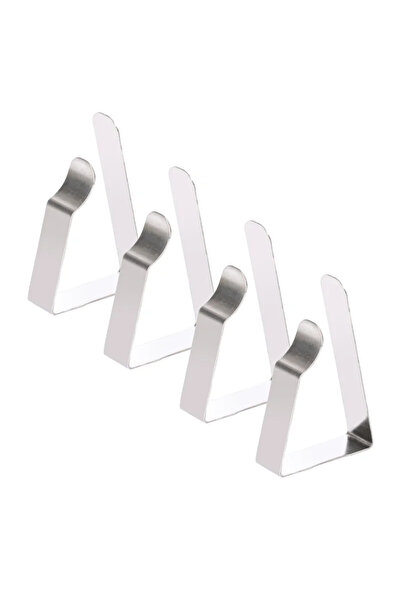 OEM Clesti pentru fata de masa, din metal, 4 x 6 x 1 cm, gri (set 4 buc)