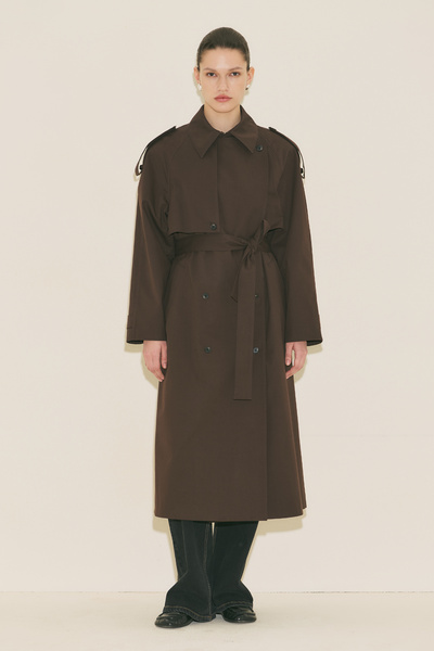 Manuka Malia Double Collar Trench Coat Brown