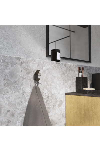 sensea Cuier baie, pentru prosop, Studio, 2 agatatori, din otel, fixare prin ...