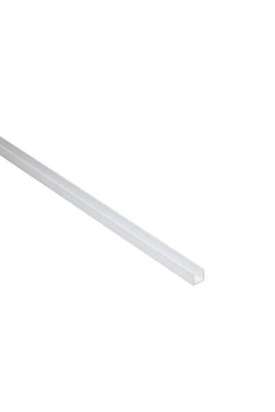 STANDERS Προφίλ PVC σε σχήμα U, 8 x 8 x 1 mm, L = 1 μέτρο, ματ λευκό