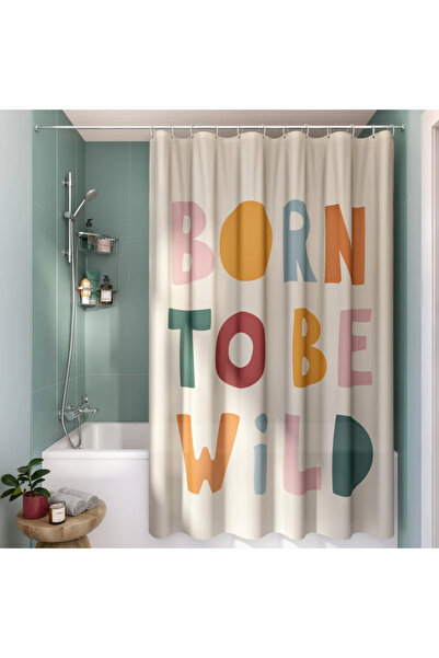 sensea Perdea dus Pattern Kids 1, din poliester, 180 x 200 centimetri, multic...