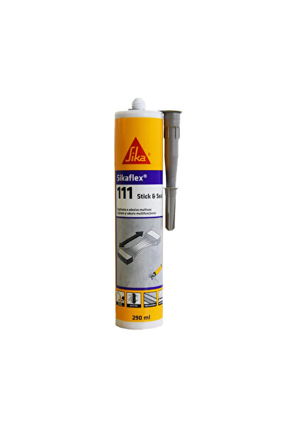 OEM Лепило Sikaflex 111, за монтаж и монтаж, гъвкаво, универсално, 290 мл, сиво