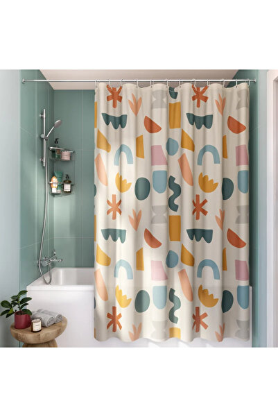 sensea Perdea dus Pattern Kids 2, din poliester, 180 x 200 centimetri, multic...