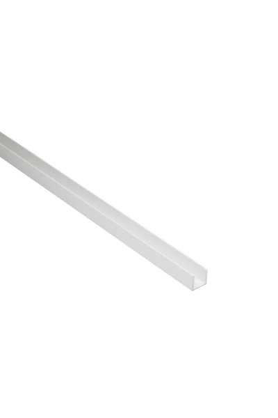 STANDERS Προφίλ PVC σε σχήμα U, 10 x 10 x 1 mm, L = 1 μέτρο, ματ λευκό