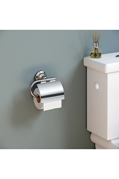 sensea Θήκη για χαρτί υγείας Charm, μεταλλική, με τρύπες, γυαλιστερή ασημί