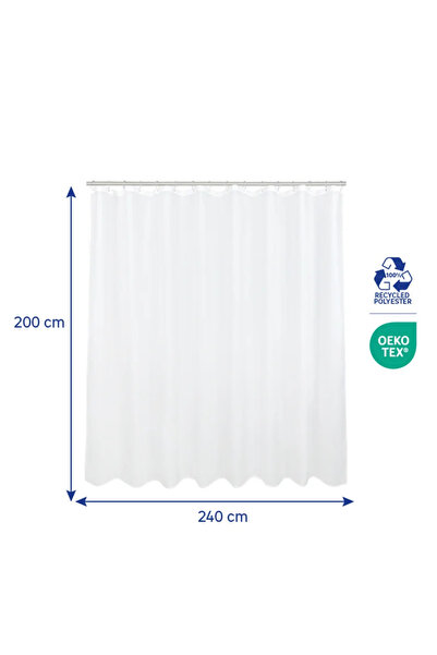 sensea Perdea dus Easy, din poliester, 240 x 200 centimetri, alb
