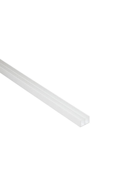 STANDERS Προφίλ PVC σε σχήμα U, 10 x 15 x 1 mm, L = 1 μέτρο, ματ λευκό