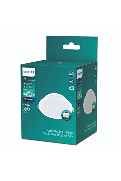 OEM Spot LED incastrat Philips, 5.5 W, alb neutru, rotund, set 3 bucati