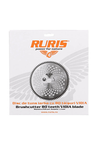 OEM Disc motocoasa, Ruris, 80 dinti Vidia, Ø 230 mm, grosime 1.3 mm