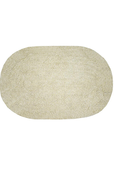 OEM Фънки Постелка за баня, памук, 40 x 60 см, овална, кремава