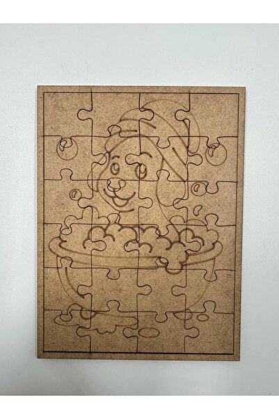 WOODIVA AHŞAP 1 Adet Köpüklü Köpek 3D Puzzle Ahşap Boyama Seti Okul Etkinlik ...