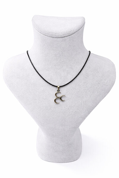 LUNEVA AKSESUAR قلادة بتصميم ثلاثة هلالات من المعدن العتيق للجنسين