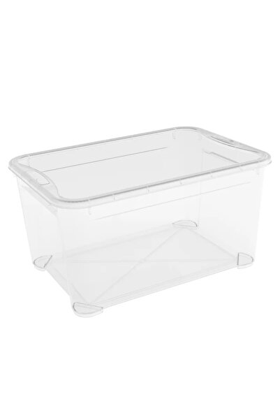OEM Storage box, plastic, 55.5 x 39 x 28.5 cm, 45 L, Sheer, with lid