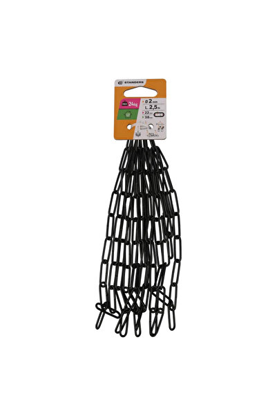 STANDERS Μαύρη αλυσίδα Standers από γαλβανισμένο χάλυβα με μακριά κλειδιά, Ø ...