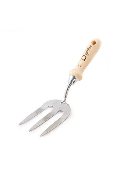GEOLIA Mini grebla Geolia, inox, maner lemn, L 15 cm