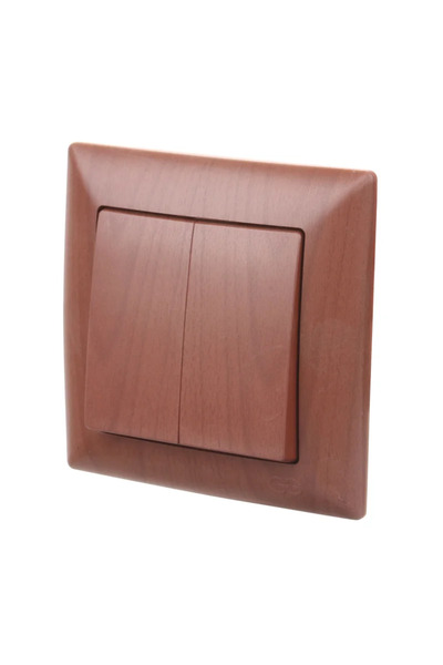 OEM Διπλό διακόπτης Gunsan Visage, κλασικός, IP20, wenge