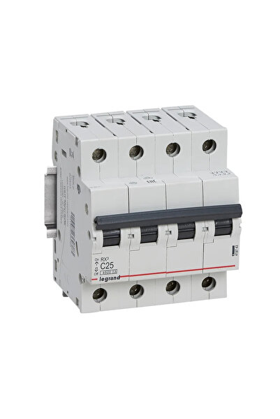OEM Автоматичен предпазител Legrand RX3, четириполюсен, 25 A, крива C, 4.5 KA