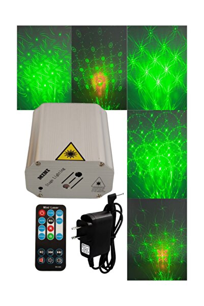 Pretify Mini Lazer Sahne Işığı Müziğe Sese Duyarlı Uzaktan Kumandalı RGB Disk...