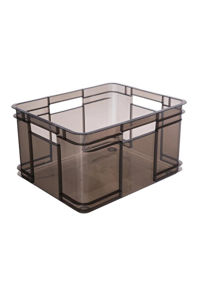 OEM Storage box, Bruno XL, plastic, 43 x 35 x 24 cm, 28 L, Sheer grey