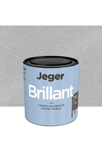 OEM Jeger Brillant furniture paint, silver, glossy look, 0.5 L