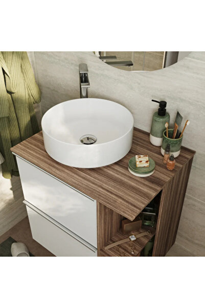 sensea Πάγκος μπάνιου, PAL, Μοντέρνος, 60 x 1,2x 46 cm, καρυδιά