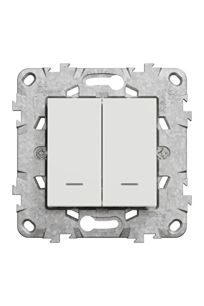 OEM Διπλό διακόπτης Schneider Unica, LED, LED, με βάση στήριξης και γάντζους,...