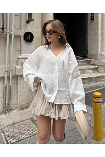 FERZOLAİO Bamboo Oversized White Shirt