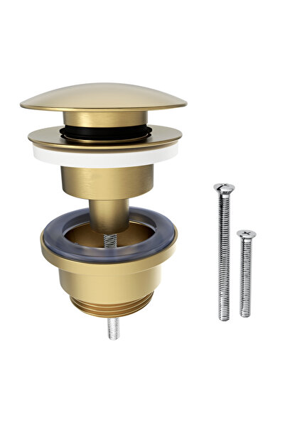 EQUATION Equation click clack valve, for washbasin, gold, Ø 66 mm