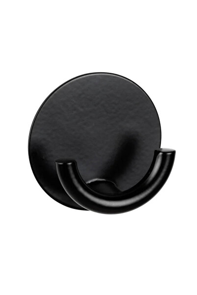 OEM Cuier baie, Rondo, o agatatoare, din otel, fixare cu lipire, negru mat