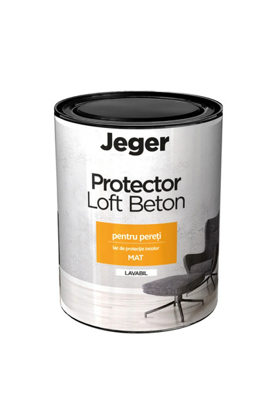 OEM Защитен матов лак за декоративна боя, Jeger, ефект на лофт бетон, 1 л