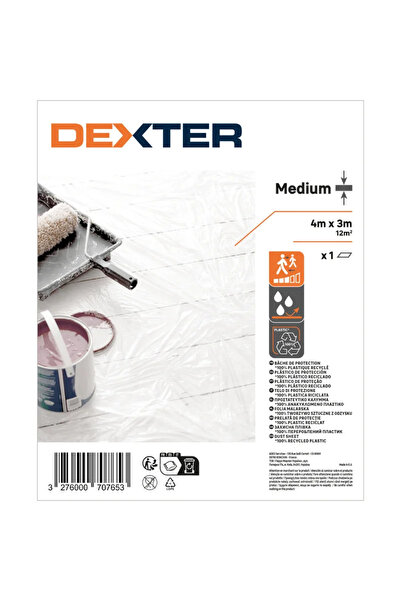 Dexter Protective film for painting, made of polyethylene, 4 x 3 meters, 34 m...